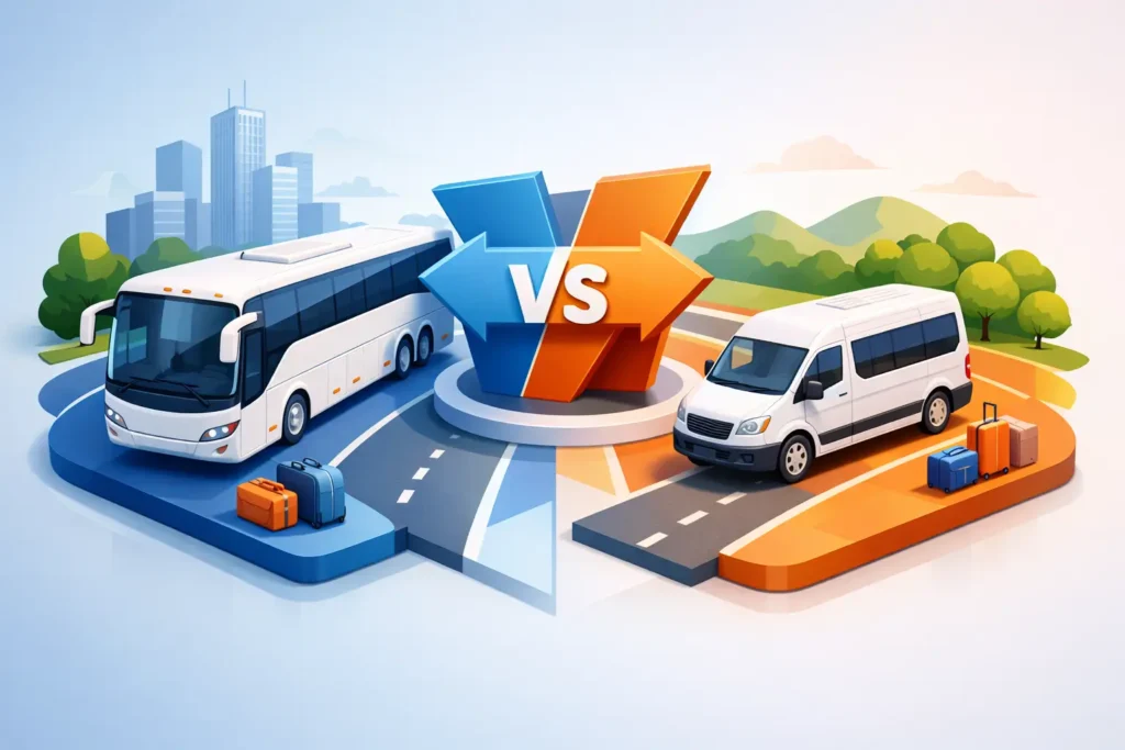 Motorcoach vs Minibus Rental: Which Fits?